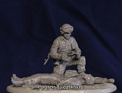 Сборная миниатюра из смолы Officer of FSB Spetsnaz& terrorist.(1/35) Ant-miniatures - фото