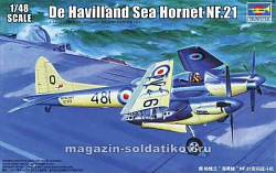 Сборная модель из пластика Самолет De Havilland Sea Hornet NF.21 (1:48) Трумпетер