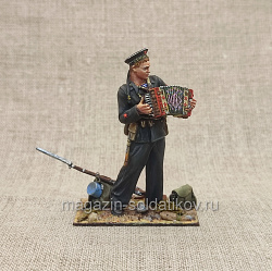 Матрос РККФ с аккордеоном 1941 год, 54 мм, Студия Большой полк