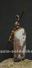 Сборная фигура из металла Heavy spearman (Mycenean) 1600 c.b.c., 54 мм, Alive history miniatures - фото