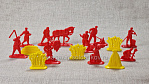 Солдатики из пластика Хлеб-всему голова, полный набор (14 шт, красный) Воины и битвы - фото