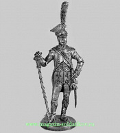 Миниатюра из олова Тамбур-мажор 17 полка легкой пехоты, Франция, 1812 г., 54 мм, Россия - фото
