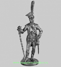Миниатюра из олова Тамбур-мажор 17 полка легкой пехоты, Франция, 1812 г., 54 мм, Россия