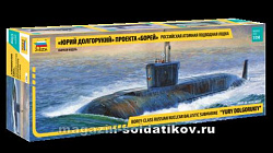 Сборная модель из пластика Российская атомная подводная лодка «Юрий Долгорукий" проекта "Борей» 1:350, Звезда