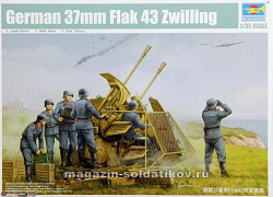 Сборная модель из пластика Зенитное орудие German 37mm Flak 43 Zwilling (1:35) Трумпетер