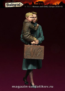 Сборные фигуры из смолы Женщина с ребенком 1/35, Stalingrad