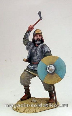 Миниатюра в росписи Славянский воин с топором, 54 мм