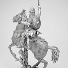 Миниатюра из металла Конный русский воин, XIV в, 54 мм Новый век