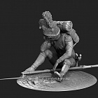 Сборная фигура из металла Раненый гренадер Французской Императорской гвардии,1808-15 гг.54 мм, Chronos miniatures