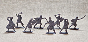 Солдатики из пластика Тевтонский орден. Пешие рыцари, 54 мм (8 шт, пластик, серый) Воины и битвы - фото