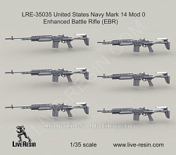 Аксессуары из смолы Снайперская винтовка ВМФ США Mark 14 (EBR), 1:35, Live Resin