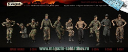 Сборная миниатюра из смолы Танкисты СС, 10 фигурок и декаль, 1/35, Stalingrad