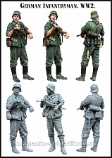 Сборная миниатюра из смолы ЕМ 35141 Немецкий пехотинец, ВМВ, 1/35 Evolution - фото