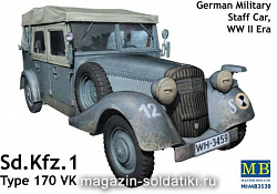 Сборная модель из пластика Sd.Kfz.1 Type 170, German military ctaff car WW II Era (1/35) Master Box