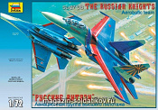 Сборная модель из пластика Самолет Су-27УБ«Русские витязи» (1/72) Звезда - фото
