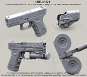 Аксессуары из смолы Пистолет Glock 19 различные варианты, 1:35, Live Resin - фото