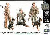 Сборные фигуры из пластика MB 35155 Собаки на службе морской пехоты США, 2МВ (1/35) Master Box - фото