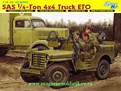 Сборная модель из пластика Д Джип SAS 1/4-Ton Truck ETO, (1/35) Dragon - фото