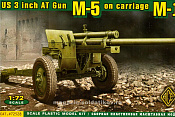 Сборная модель из пластика Трёхдюймовая противотанковая пушка М-5 ACE(1/72) - фото