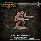 Сборные фигуры из металла PIP 41083 Mercenary Warcaster Captain Damiano BLI Warmachine - фото