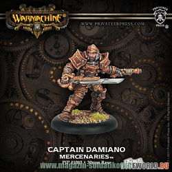 Сборные фигуры из металла PIP 41083 Mercenary Warcaster Captain Damiano BLI Warmachine