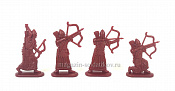Солдатики из пластика Сирийские лучники, римские вспомагательные войска. (4 шт, вишневый), Солдатики ЛАД - фото