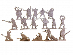 Материал - двухкомпонентный пластик Неандертальцы, Полный сет, 16 шт., Бежевый Воины и битвы