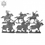 Солдатики из пластика Конные сержанты. Пластик (серебро), Воины и битвы - фото