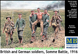 Сборные фигуры из пластика MB 35158 Британские и немецкие солдаты, Битва на Сомме, 1916 (1/35) Master Box