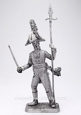 Миниатюра из олова 293 РТ Обер офицер Преображенского полка, 54 мм, Ратник - фото