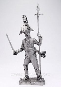 Миниатюра из олова 293 РТ Обер офицер Преображенского полка, 54 мм, Ратник