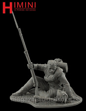 Сборная миниатюра из смолы Унтер-офицер Лейб-гвардии Литовского полка (раненый) 75 мм, HIMINI - фото