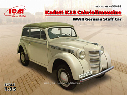 Сборная модель из пластика Kadett K38 кабриолимузин, немецкий легковой автомобиль (1/35) ICM