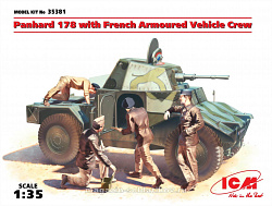 Сборная модель из пластика Panhard 178 французский бронеавтомобиль с экипажем II МВ (1/35) ICM