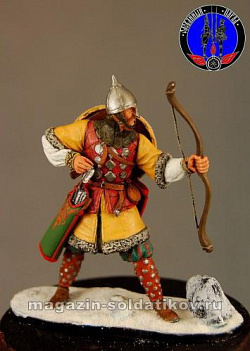 Сборная миниатюра из металла Русский лучник 1242 г, 1:30, Оловянный парад