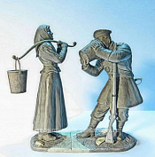 Сборная миниатюра из смолы Крымская война, двое, 75 мм, Баталия миниатюра - фото