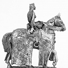 Миниатюра из олова Леди Годдива на коне. 54 мм, Ратник
