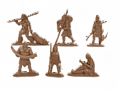 Материал - двухкомпонентный пластик Неандертальцы, выпуск №2, 54 мм (6 шт, бежевый цвет), Воины и битвы - фото