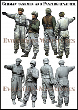 Сборная фигура из смолы ЕМ 35193 Танкист и панцергренадер WWII, 1:35, Evolution - фото