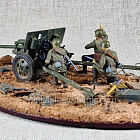 Диорама с моделью ЗИС-3 + 3 фигуры (1:35) Магазин Солдатики