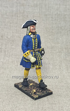 Миниатюра из металла Шведский офицер 1709, 54 мм - фото