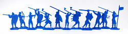 Солдатики из пластика Армии и битвы: войско Гарольда Годвинсона (12 шт, синий) 52 мм, Солдатики ЛАД