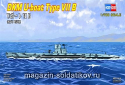 Сборная модель из пластика Подлодка DKM U-boat Type VII B (1/700) Hobbyboss
