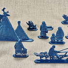Биармия. Мирные жители (12 шт, синий металлик, пластик), 54 мм, Воины и битвы