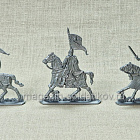 Солдатики из пластика Русские конные витязи (6 шт, пластик, серебряный) Воины и битвы