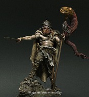 Сборная фигура из смолы Ancient germanic warrior, 75 mm. Mercury Models - фото