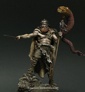 Сборная фигура из смолы Ancient germanic warrior, 75 mm. Mercury Models - фото