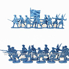 Солдатики из пластика Игровой состав набора: Пехота армии Карла XII (8+12 шт, голубой металлик) 52 мм, Солдатики ЛАД