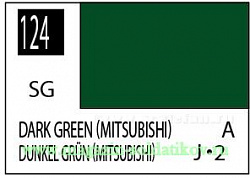 Краска художественная 10 мл. темно-зеленая (Mitsubishi), полуглянцевая, Mr. Hobby