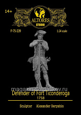 Сборная миниатюра из смолы Защитник форта Тикондерога 75 мм, Altores Studio - фото